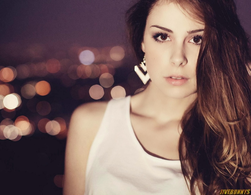 beauty, hair, night, 720P, focus on foreground, brunette, depth of field, eyes, headshot, Lena Meyer-Landrut, human face, young women, beautiful woman