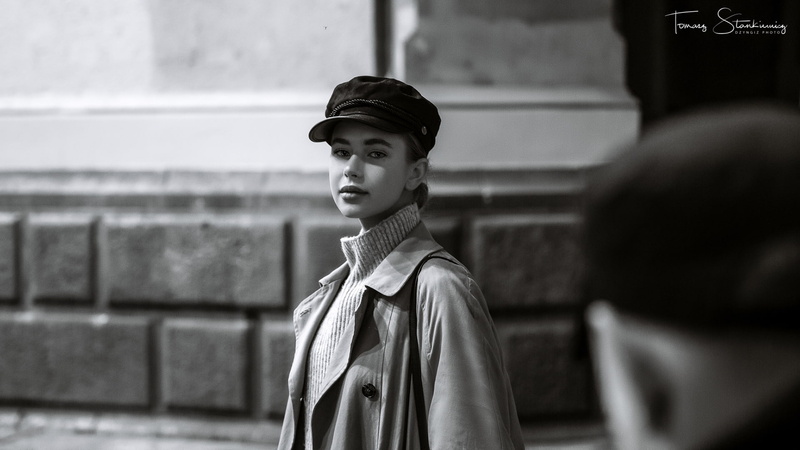 turtlenecks, one person, day, contemplation, blonde, teenage boys, adolescence, hat, men, focus on foreground, Tomasz Stankiewicz, women, monochrome, casual clothing