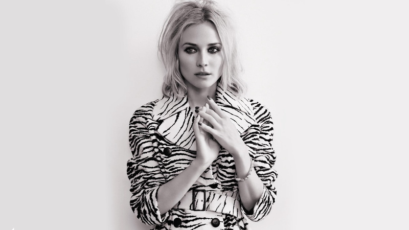 beauty, body part, one person, women, look, human face, s, fashion, zebra, beautiful people, portrait, blond hair, diane kruger, black, white, blonde, hair