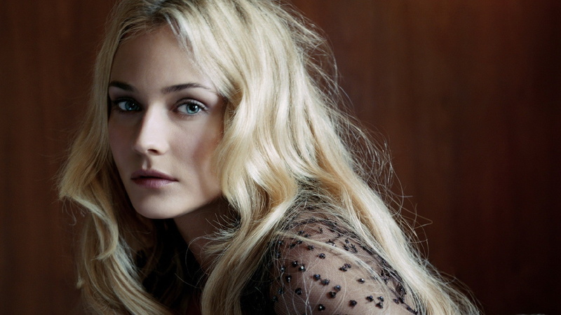 closeup, 1080P, blue eyes, portrait, women, face, blonde, celebrity, actress, Diane Kruger