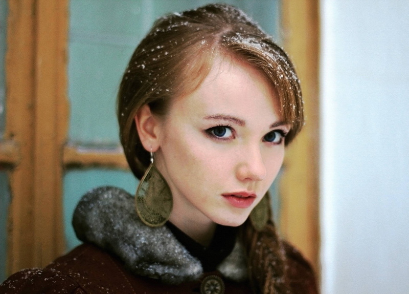 contemplation, teenager, innocence, looking at viewer, Olesya Kharitonova, child, 2K, headshot, real people, looking at camera, hairstyle, coats, focus on foreground