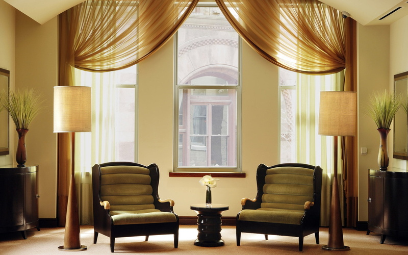 chair, flooring, luxury, indoors, two, armchair, design, wall - Building Feature, curtain, architecture, padded, elegance, lighting equipment, style, seat