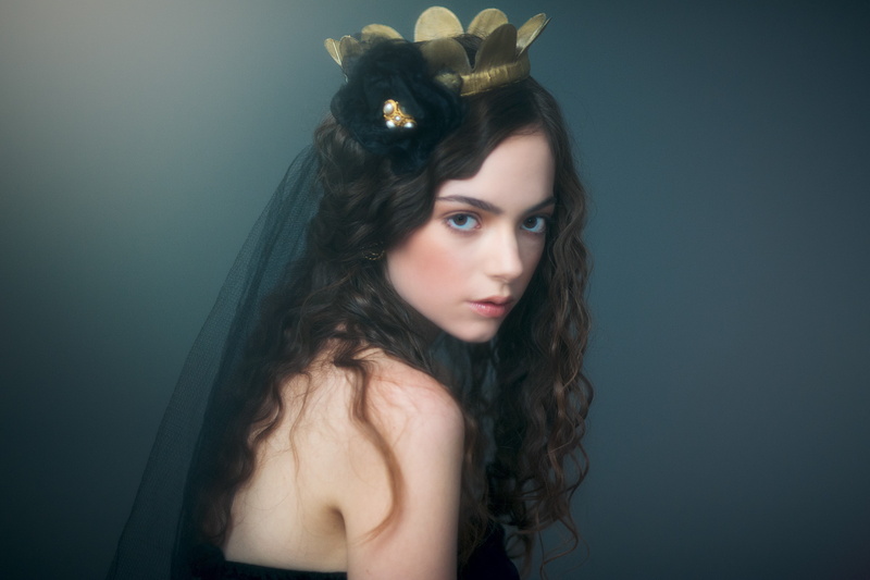 women, crown, curly hair, 4K, bare shoulders, portrait, looking over shoulder, brunette