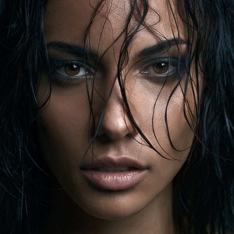 brunette, 1080P, hazel eyes, women, Eugénie Journée, face, closeup