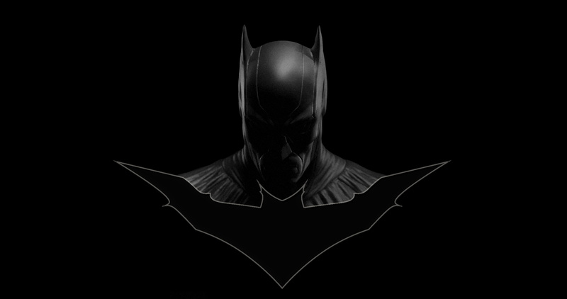logo, black, 8K, comic art, Batman, bat wings, DC Comics, minimalism