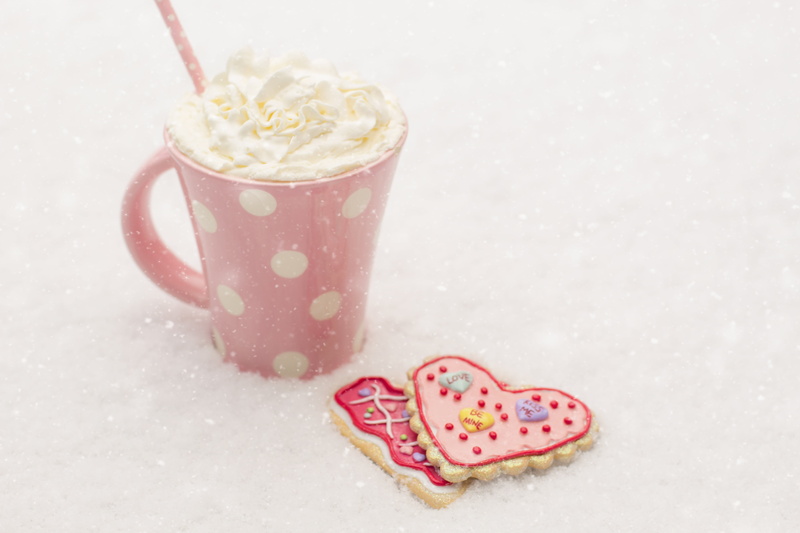 valentines day cookies, indoors, cold temperature, winter, whip, cookies, cream, studio shot, valentines day, white, no people, sweet food, valentine, white background