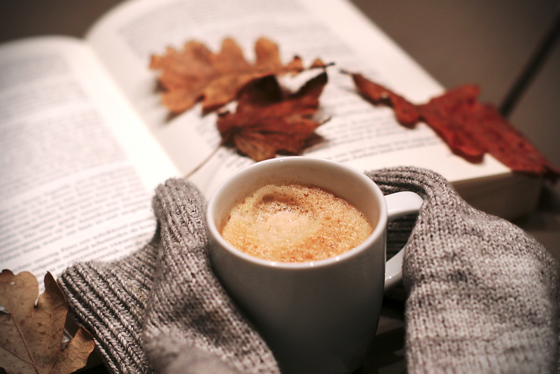 beside, hottest, open, book, crockery, close-up, cold, 5K, mug, sweater, coffee, indoors, table, focus on foreground, paper, caffeine, still life, drink