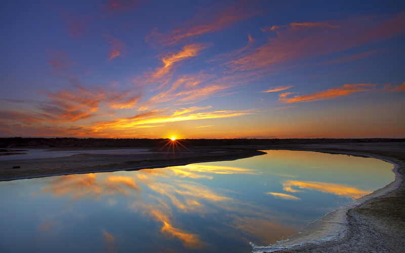 reflection, clouds, hour, Nature, Scenery, idyllic, lovely, sea, sunset, natrue, water, cloud - sky, beauty in nature, body, orange color, golden, no people