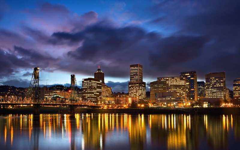 landscape, city lights, city, Portland, cityscape, 720P