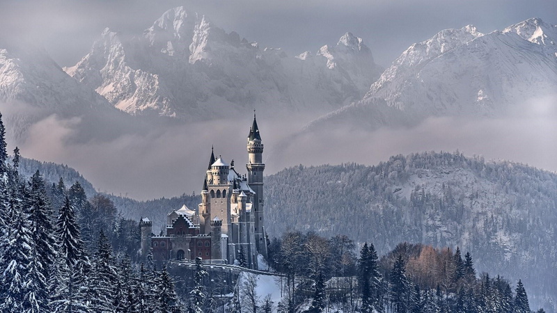 outdoors, travel, europe, landscape, snowcapped mountain, mountain range, eu, 1080P, tourism, cold temperature, environment, built structure, scenics - nature