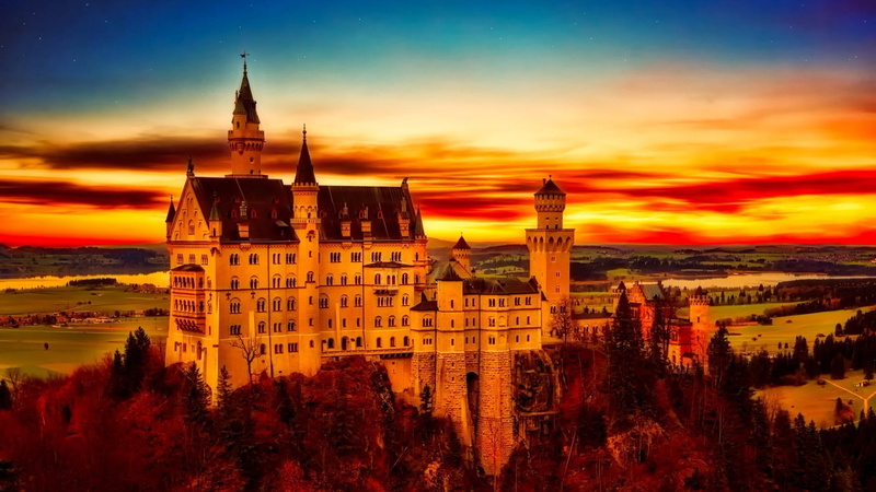 travel destinations, travel, 1080P, the past, castle, cloud, built structure, nature, place of worship, city, cloud - sky, europe, no people, residential district