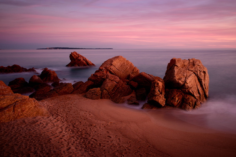 landscape, photo, golden hour, rock - Object, scenics, beach, cliff, wave, magenta, Cannes, outdoors, sky, sunset, coastline, dusk, seascape, La, formation