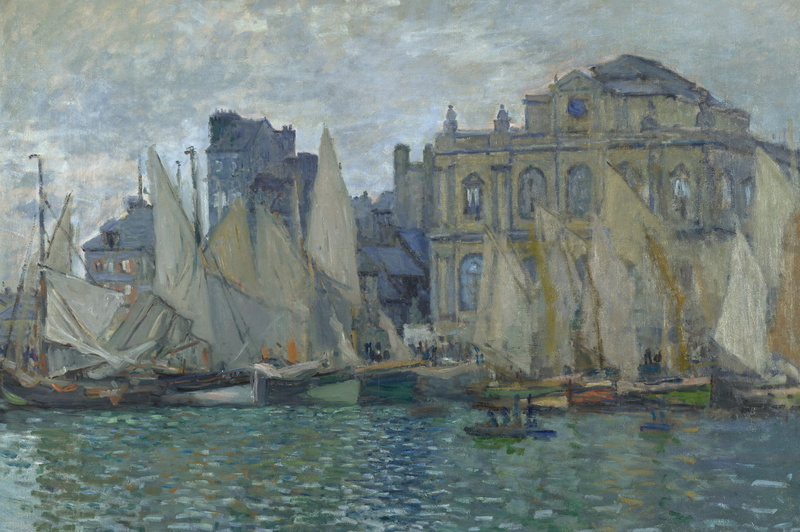The Museum Of Le Havre, boat, sail, 2K, picture, sea, the urban landscape, Claude Monet