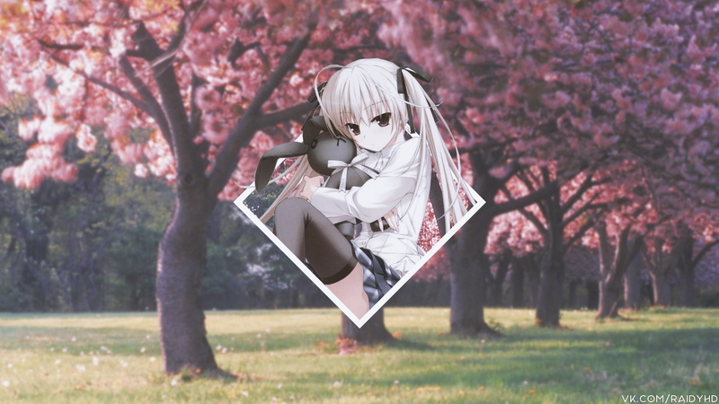 plant, full length, fragility, picture-in-picture, flowering plant, growth, 1080P, anime girls, park - man made space, grass, anime, one person, springtime
