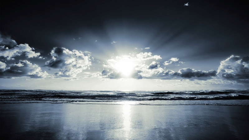 1080P, beach nature crepuscular rays