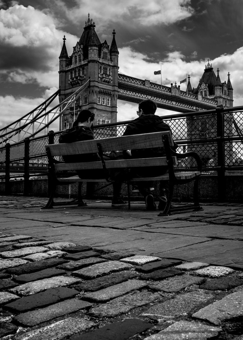 connection, london, 5K, united kingdom, rear view, sky, seat, water, clouds, bridge, bridge - man made structure, pavement, outdoors, cloud - sky, river
