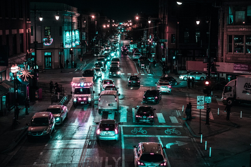 city street, street, city life, city, building exterior, traffic, built structure, chicago, united states, car, transportation, travel, photography, road