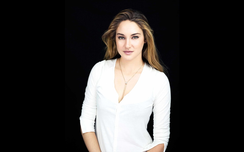 in white, Shailene Woodley, Michael Muller, photographer, actress, hairstyle, look, 1080P, journal, black background, photoshoot, Entertainment Weekly