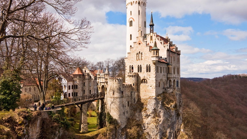 lichtenstein, trees, castle, 1080P, medieval, germany, lichtenstein castle, beautiful, forests, architecture, nature