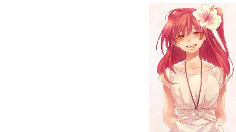 flower in hair, anime girls, Morgiana, 720P, redhead, anime, Magi: The Labyrinth of Magic