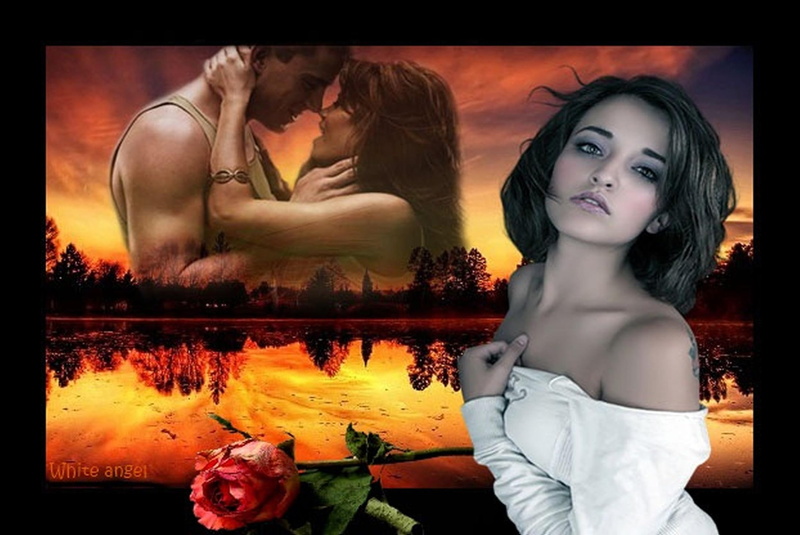 love, 3d and abstract, couple, dream, rose, lady, longing, 1080P, fantasy