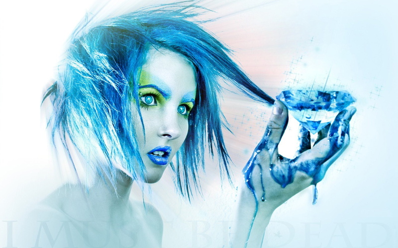 blue, 1080P, hair, Dead, Must, Be, I
