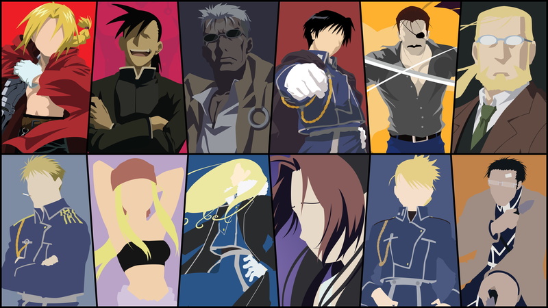 characters, edward elric, roy mustang, winry rockbell, Anime, fullmetal alchemist, 4K