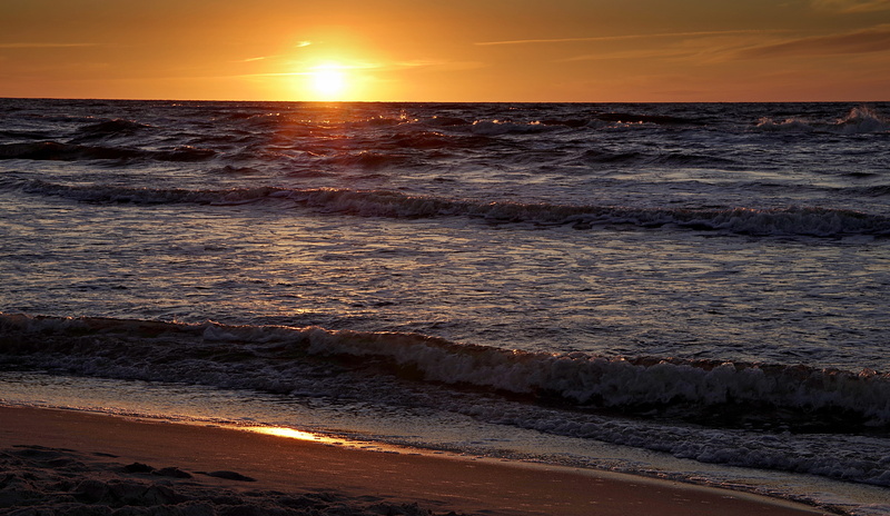 sand, tranquility, power in nature, sky, the waves, beach, peace of mind, sea, sunset, evening, horizon over water, poland, view, land, outdoors, water