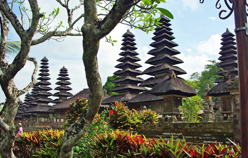 day, growth, prayer, built structure, indonesia, belief, sculptures, sky, mengwi, nature, beauty in nature, pagoda, outdoors, no people, taman temple ayun