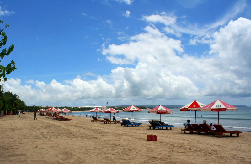 tropics, destination, parasol, blue, Pantai, 2K, horizon over water, leisure, Indonesia, Kuta, sand, tranquil scene, vacation, tranquility, island, Bali