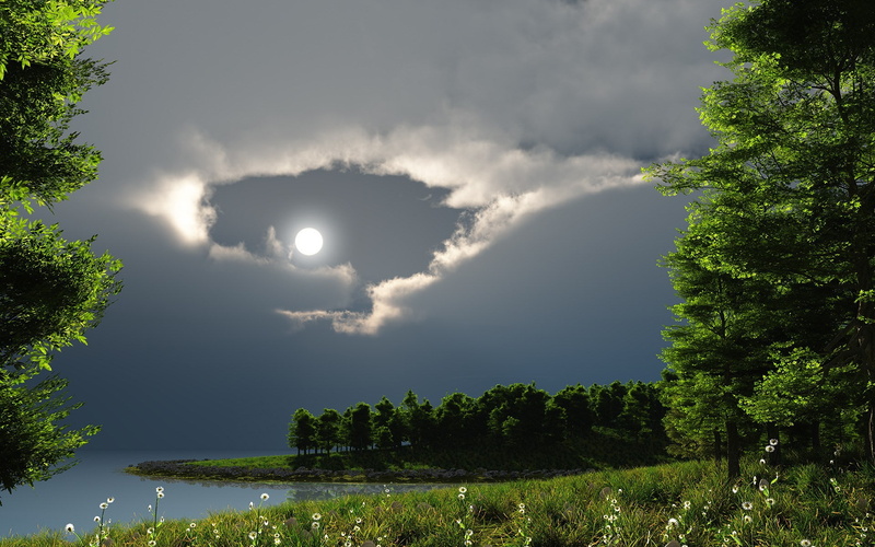 non-urban scene, cloud - sky, environment, no people, tranquil scene, lake, green color, sky, original nature background image 1920x1200, night, beauty in nature