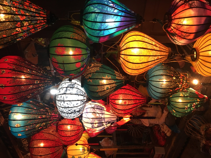 hoi an, full frame, hanging, choice, lantern, night market, no people, indoors, lighting equipment, sphere, christmas ornament, multi colored, lamps, large group of objects