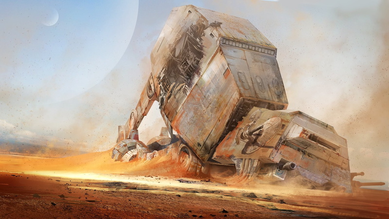 digital art, land vehicle, science fiction, breaking, nature, space, Concept Art, no people, day, damaged, dust, motor vehicle, Desert, outdoors, cloud - sky