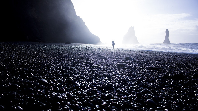 water, rock, beauty in nature, seashore, day, sea side, Sean Johnson, scenics - nature, tranquility, land, silhouette, beach, nature, surface level, sky