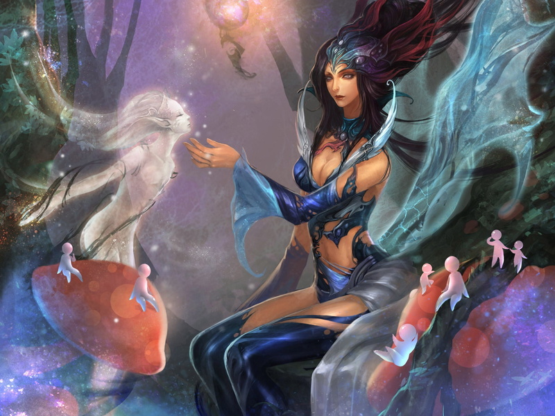 ghost, magic, touch, girl, forest, 1080P