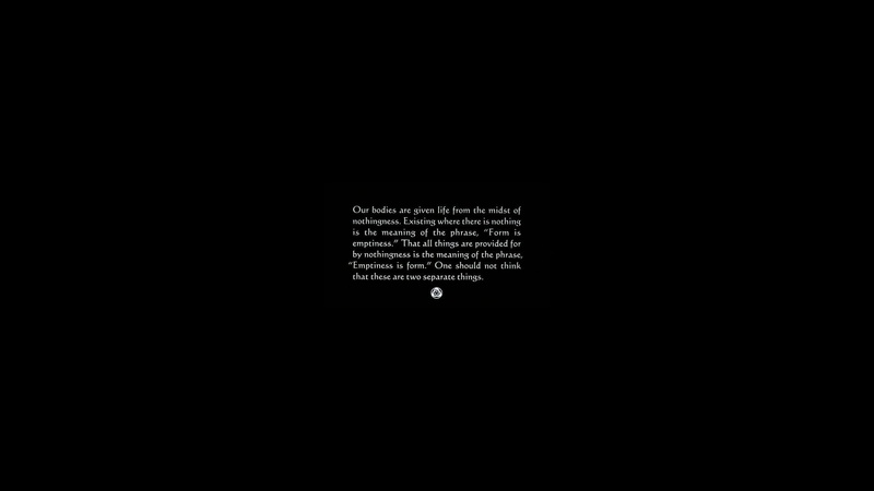 Buddhism, Emptiness is Form, movie scenes, quote, white text, samurai, dark background, Ghost Dog: The Way of the Samurai, Forest Whitaker, Ghost Dog, 1080P