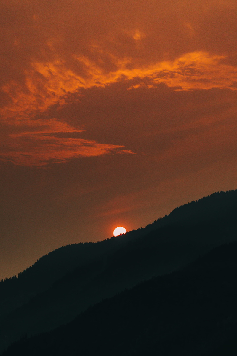hour, forest fire, outdoors, tranquility, tranquil scene, photo, 2K, british columbium, trees, silhouette, bc, sky, scenics - nature, beauty in nature