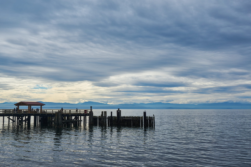 vancouver island, tranquility, ocean, pier, architecture, sunshine coast, sky, sechelt, vancouver, day, sea, cloud - sky, wood - material, rippled, beauty in nature