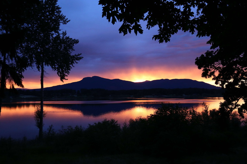 orange color, water, beauty in nature, tranquility, cloud - sky, lake, reflection, nature, sunset, scenic, non-urban scene, british columbia, tranquil scene