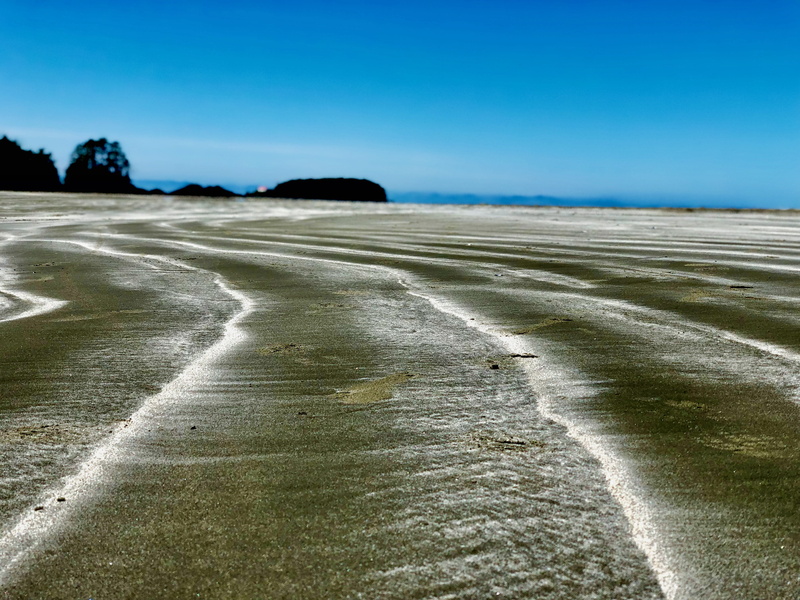 landscape, tranquility, tofino bc, non-urban scene, land, beauty in nature, no people, sky, surface level, sand, blue, sunlight, tofina shores, tranquil scene