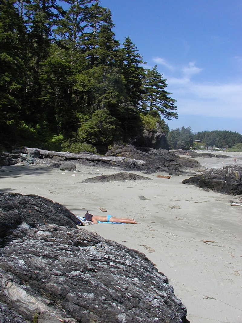 non-urban scene, tofino, land, scenery, real people, beauty in nature, tree, men, lifestyles, water, day, Pacific, sky, one person, island, vacations, rain forest