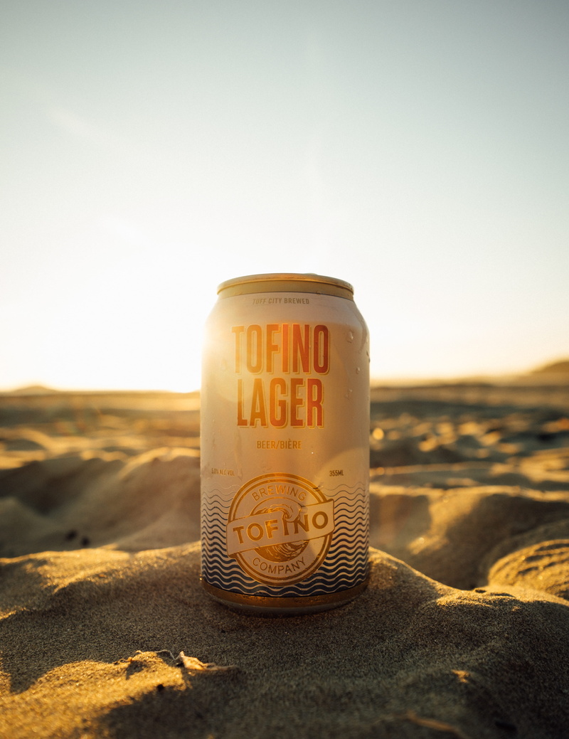 copy space, sand, nature, environment, beer, container, western script, close-up, tofino, lager, focus on foreground, food and drink, can, refreshment