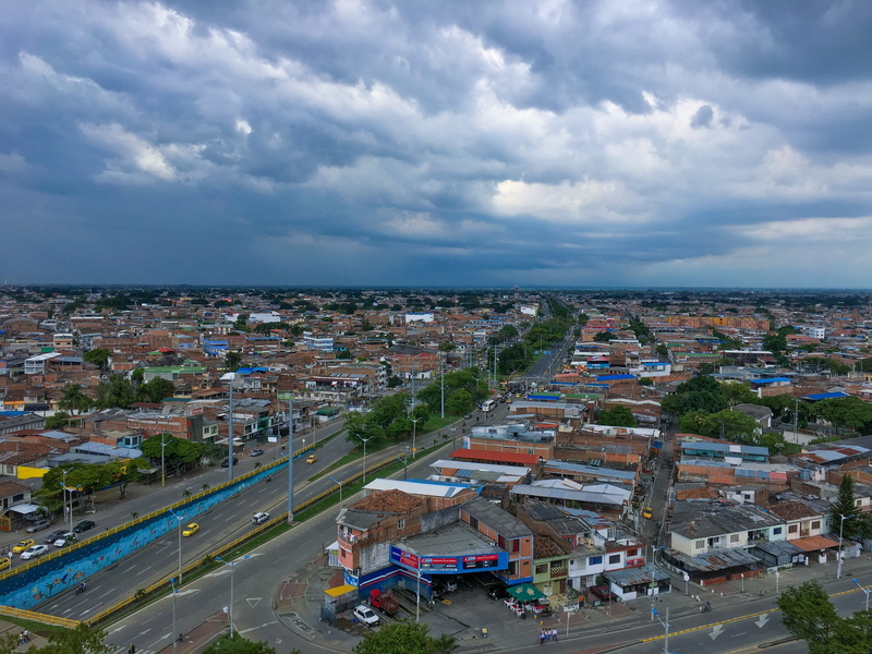 4K, street, valle del cauca, architecture, building exterior, clouds, cali vall, no people, cloud, houses, landscape, city, sky, mode of transportation