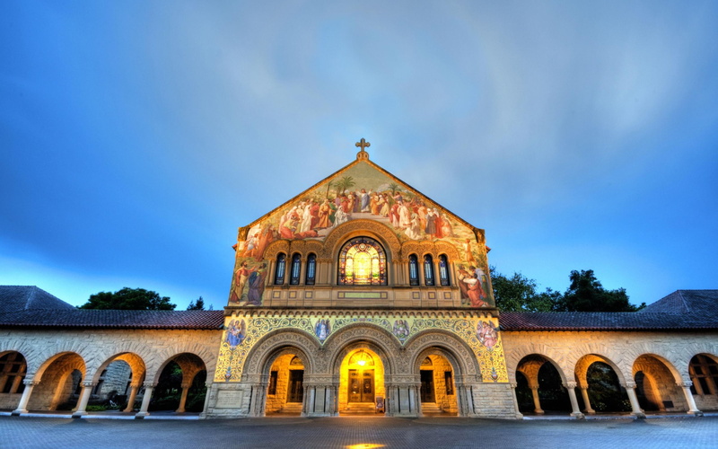 memorial, stanford memorial church, monuments, architecture, church, nature, 2K, beautiful, stanford, lights