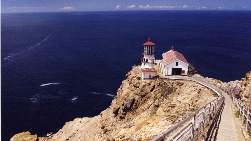 1080P, cliff, nature and landscapes, california, lighthouse, reyes, point, coast