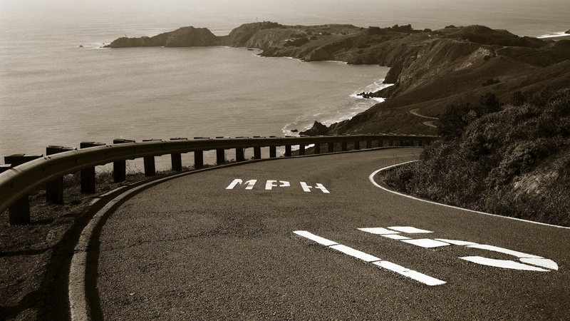 road marking, empty, grayscale, landscape, no people, road, 1080P, the way forward, water, land, direction, nature, scenics - nature, photo, day, high angle view