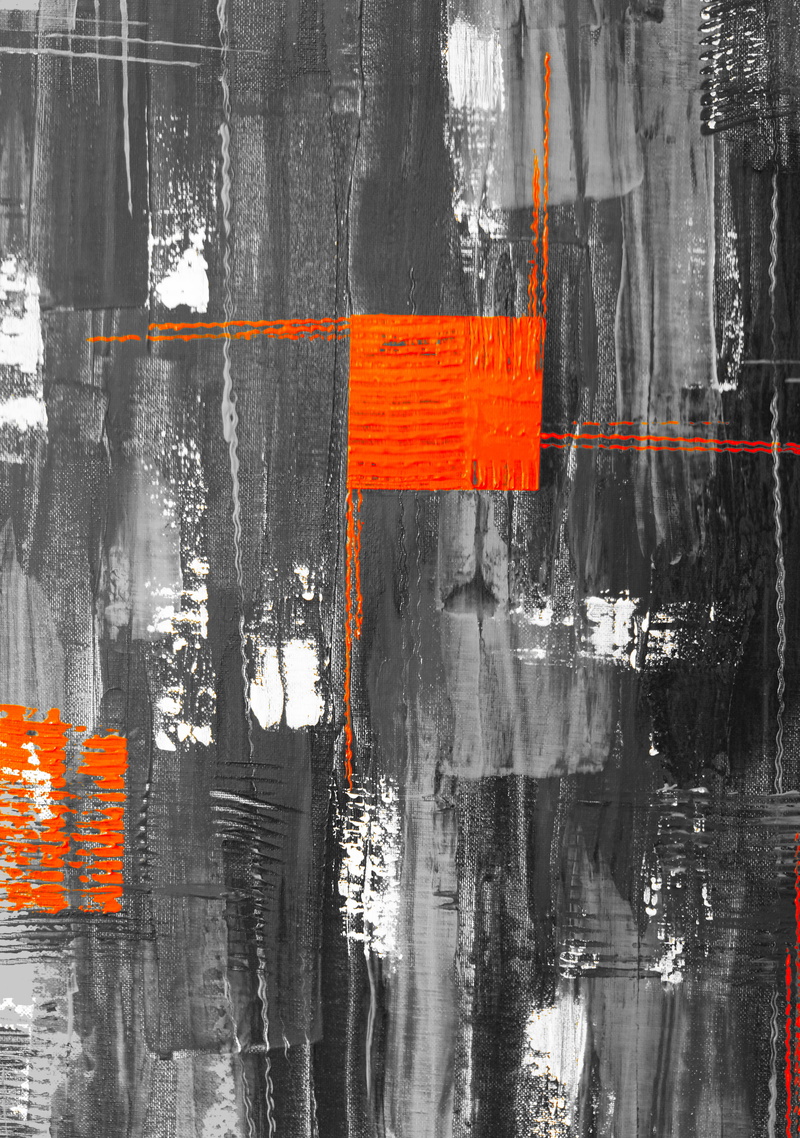 painting, decorative, artistically, outdoors, isolated color, texture, red, grey, orange color, 5K, hanging, full frame, art, scrap, red spatula technique