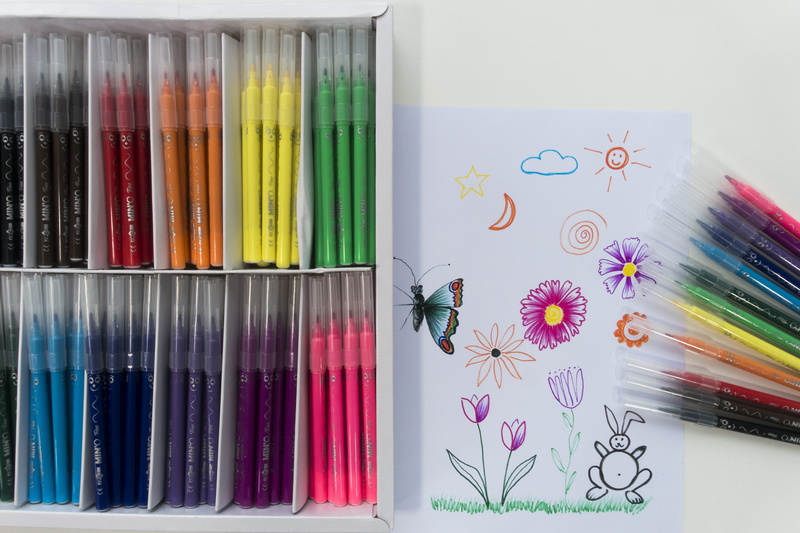 education, children picture, variation, art and craft, office supply, cloud, indoors, pilzer, 5K, vibrant color, no people, drawing, painted, colored pencil