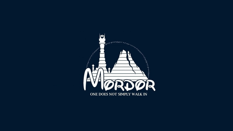 Walt Disney, minimalism, Middle-earth: Mordor, The Lord of the Rings, 1080P, Mordor, blue, text, humor