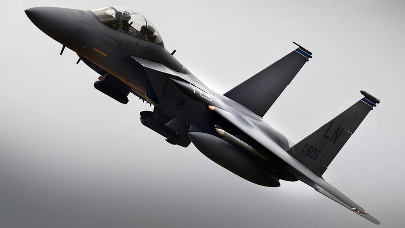 McDonnell Douglas, American double, fighter-bomber, UNITED STATES AIR FORCE, F-15E, Strike Eagle, 1080P